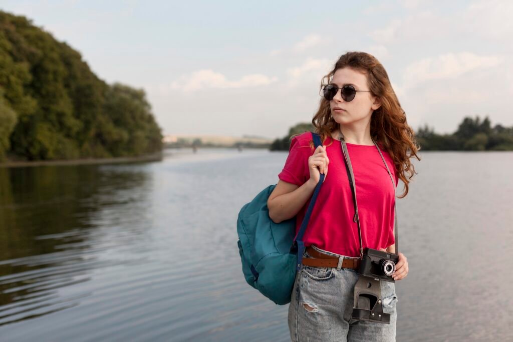 Solo Traveling to Andaman in 2024, young women standing in front on lake 